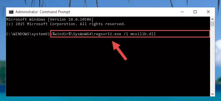 Uninstalling the damaged Mcuilib.dll file's registry from the system (for 64 Bit)