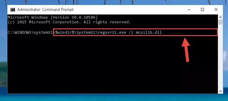 Deleting the Mcuilib.dll file's problematic registry in the Windows Registry Editor