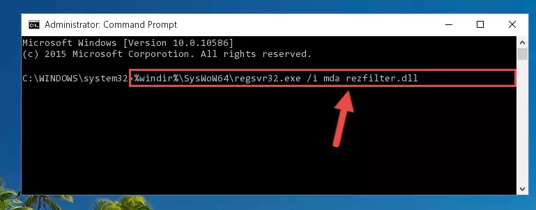 Cleaning the problematic registry of the Mda rezfilter.dll file from the Windows Registry Editor