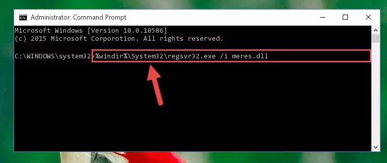 Reregistering the Meres.dll library in the system (for 64 Bit)
