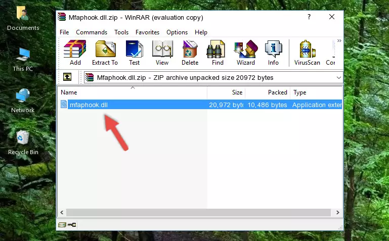 Pasting the Mfaphook.dll file into the software's file folder
