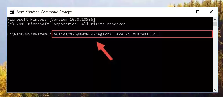 Uninstalling the broken registry of the Mfsrvsal.dll library from the Windows Registry Editor (for 64 Bit)