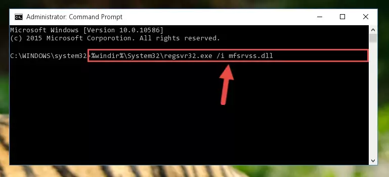 Reregistering the Mfsrvss.dll library in the system (for 64 Bit)