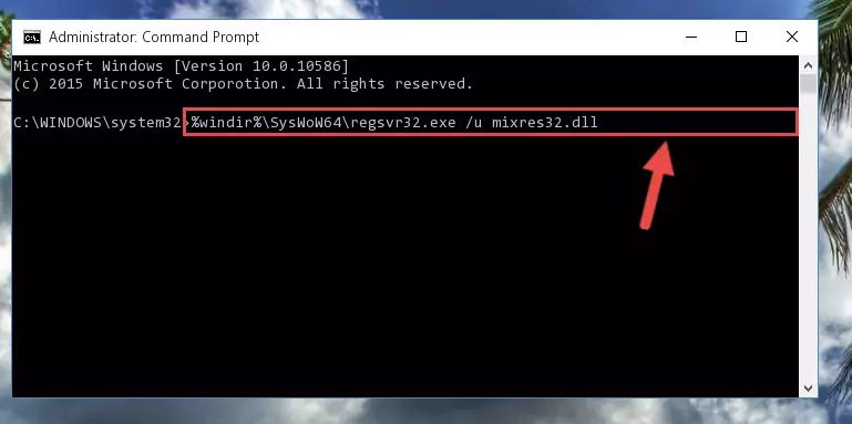 Reregistering the Mixres32.dll library in the system