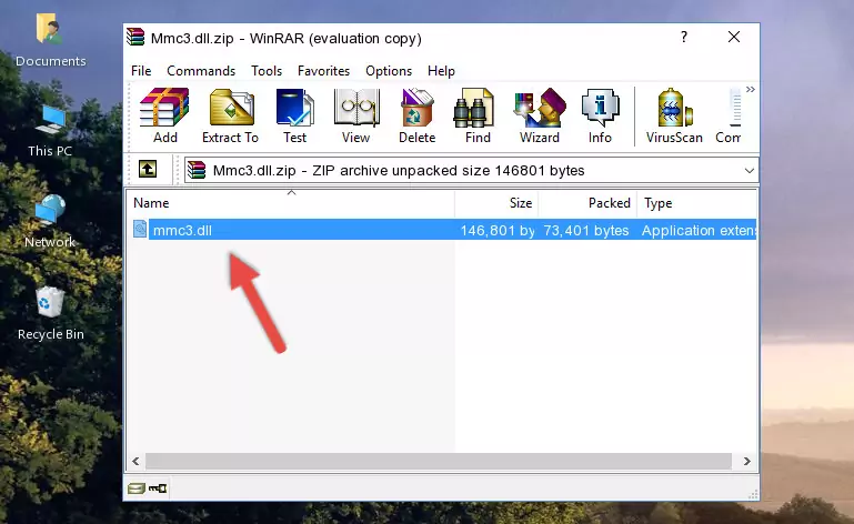 Pasting the Mmc3.dll file into the software's file folder