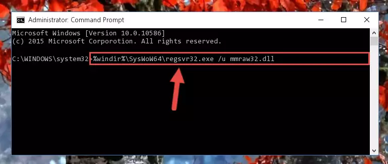 Reregistering the Mmraw32.dll library in the system