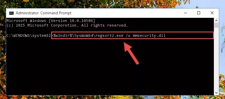 Creating a new registry for the Mmsecurity.dll library in the Windows Registry Editor