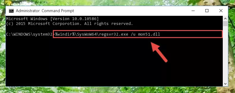 Reregistering the Mon51.dll library in the system