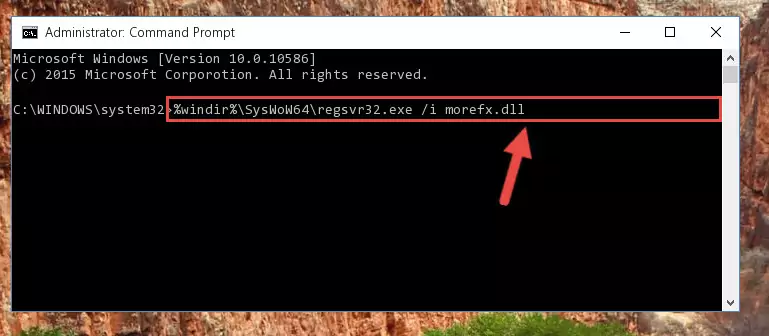 Uninstalling the Morefx.dll library's broken registry from the Registry Editor (for 64 Bit)