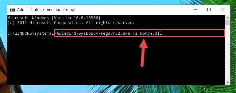 Deleting the damaged registry of the Morph.dll