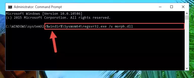 Reregistering the Morph.dll file in the system