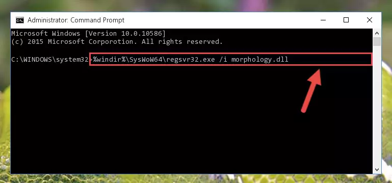Cleaning the problematic registry of the Morphology.dll file from the Windows Registry Editor