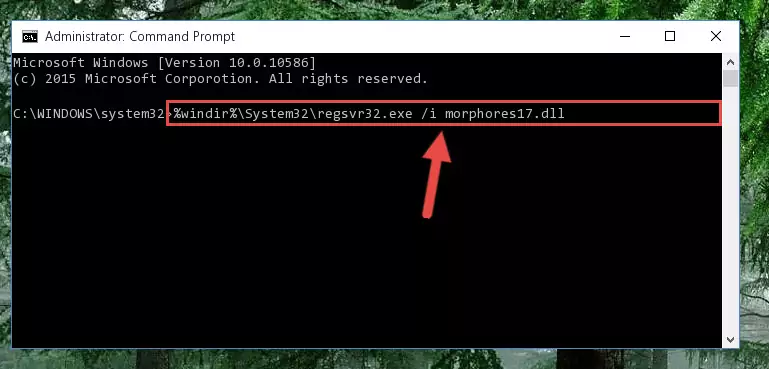 Deleting the Morphores17.dll file's problematic registry in the Windows Registry Editor