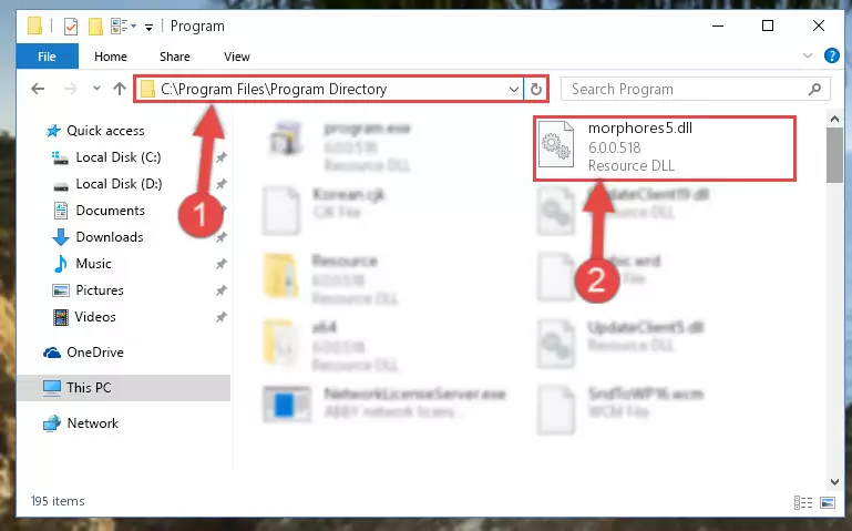 Uninstalling the broken registry of the Morphores5.dll library from the Windows Registry Editor (for 64 Bit)