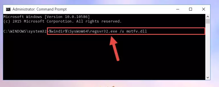 Reregistering the Motfv.dll library in the system (for 64 Bit)