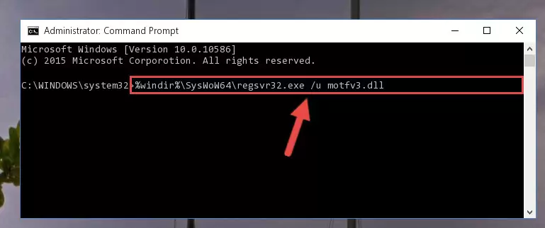Reregistering the Motfv3.dll file in the system (for 64 Bit)
