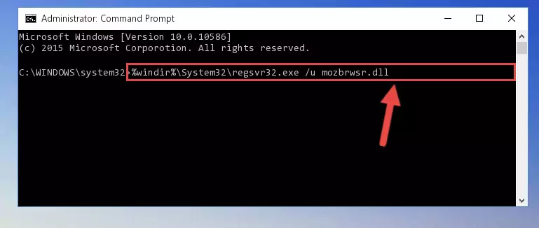 Creating a new registry for the Mozbrwsr.dll file in the Windows Registry Editor