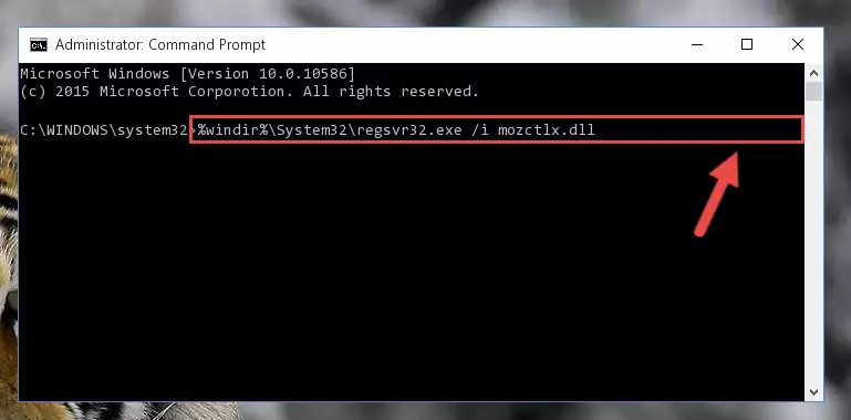 Uninstalling the Mozctlx.dll file from the system registry