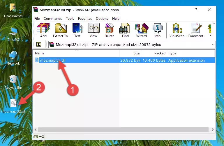 Copying the Mozmapi32.dll file into the software's file folder