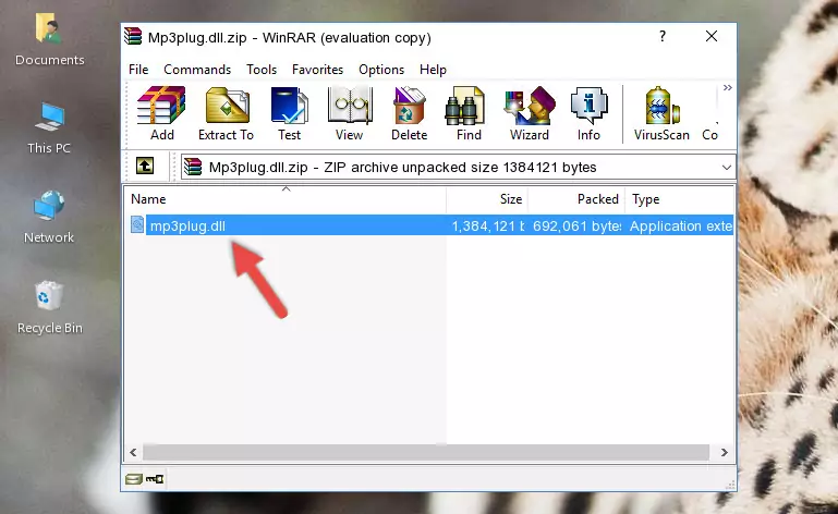 Pasting the Mp3plug.dll file into the software's file folder