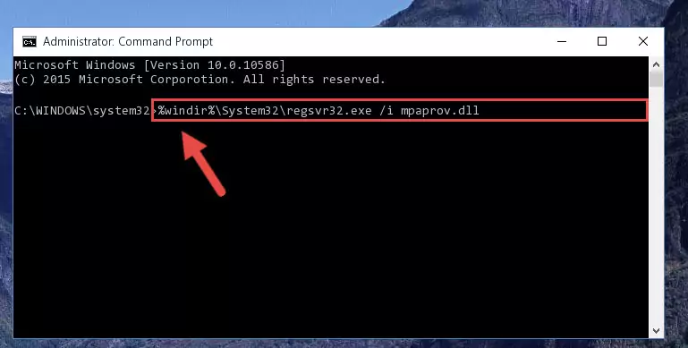 Uninstalling the Mpaprov.dll file from the system registry