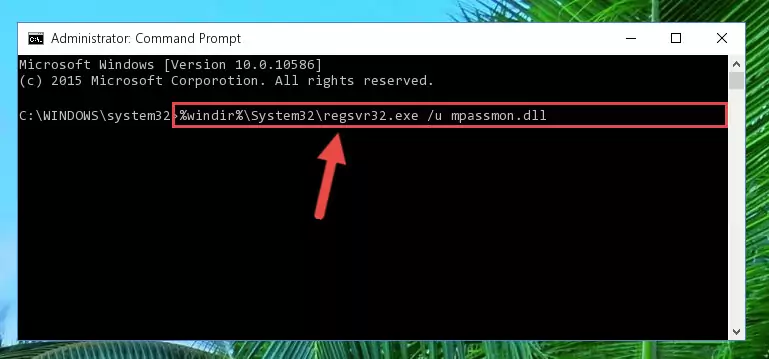 Reregistering the Mpassmon.dll library in the system