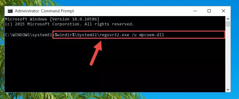Creating a new registry for the Mpcoem.dll file