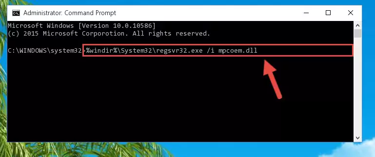Cleaning the problematic registry of the Mpcoem.dll file from the Windows Registry Editor