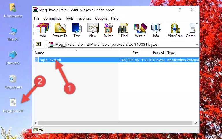 Copying the Mpg_hvd.dll file into the software's file folder