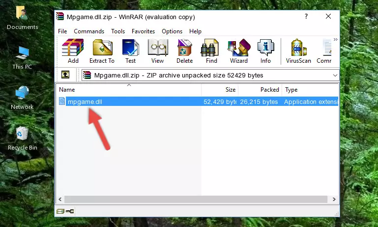 Copying the Mpgame.dll file into the software's file folder