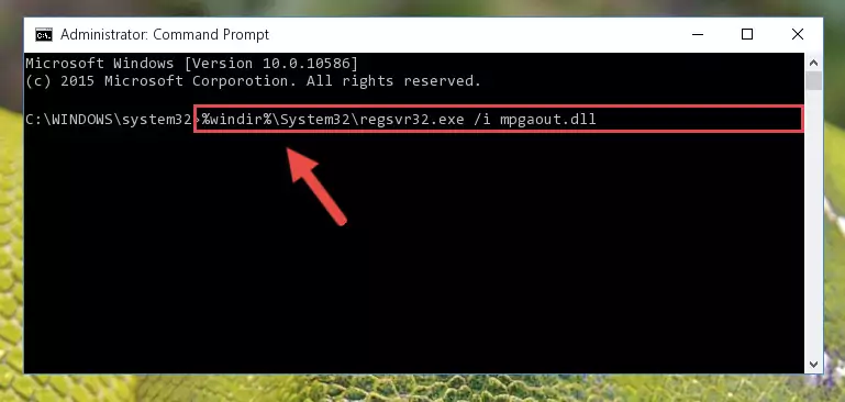 Cleaning the problematic registry of the Mpgaout.dll library from the Windows Registry Editor
