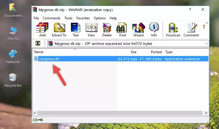 Copying the Mpgmux.dll file into the software's file folder