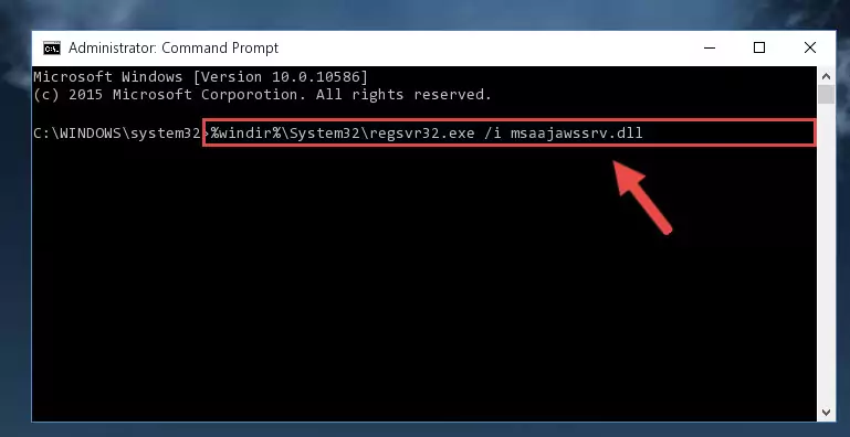 Cleaning the problematic registry of the Msaajawssrv.dll library from the Windows Registry Editor