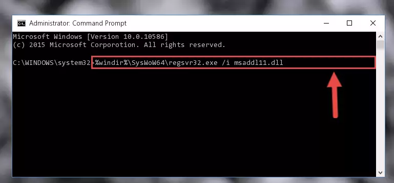 Uninstalling the broken registry of the Msaddl11.dll library from the Windows Registry Editor (for 64 Bit)