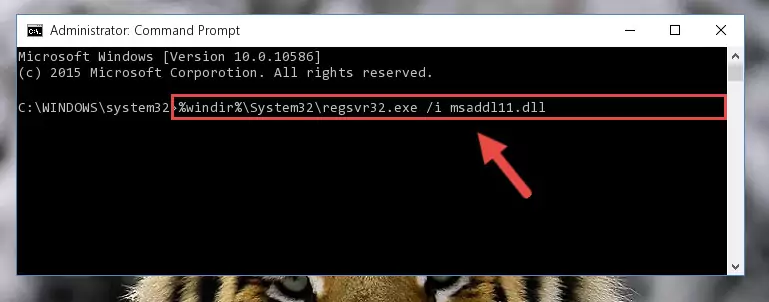 Deleting the damaged registry of the Msaddl11.dll