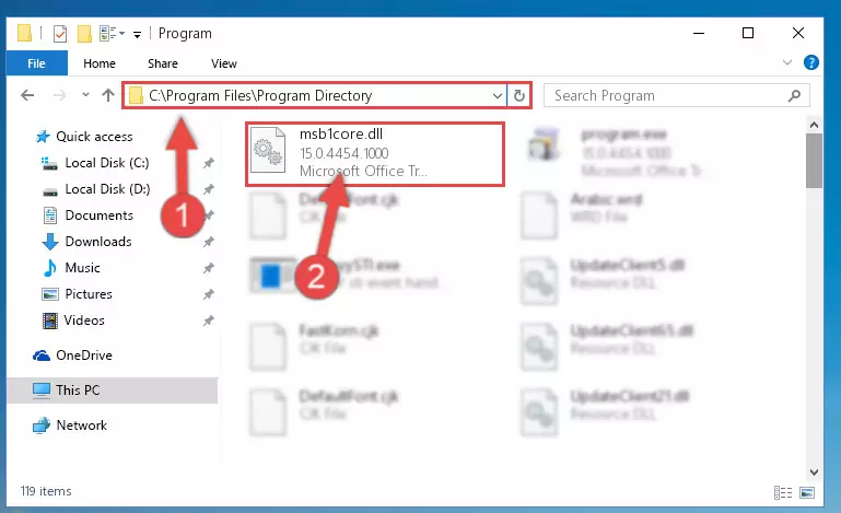 Choosing the Msb1core.dll library