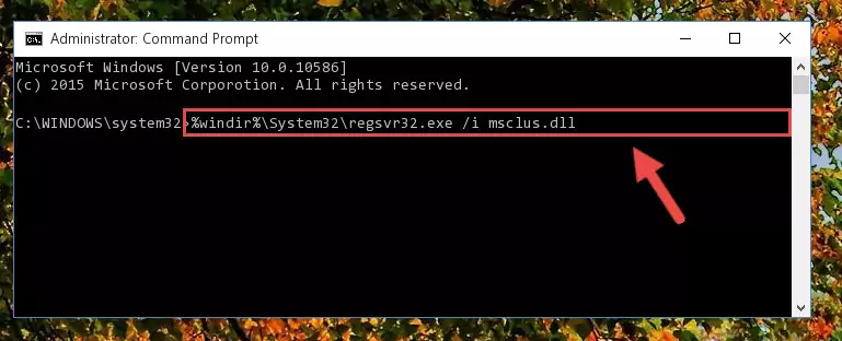 Cleaning the problematic registry of the Msclus.dll file from the Windows Registry Editor