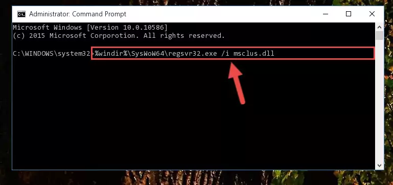 Uninstalling the Msclus.dll file's broken registry from the Registry Editor (for 64 Bit)