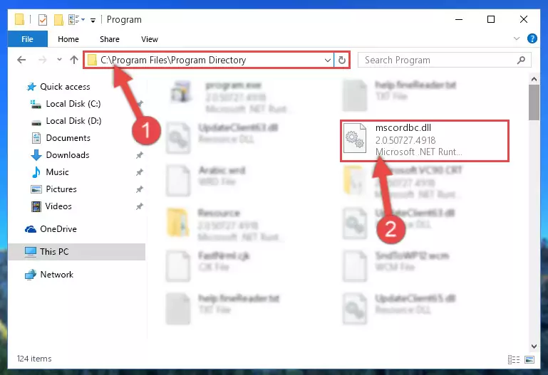 Uninstalling the Mscordbc.dll library's broken registry from the Registry Editor (for 64 Bit)