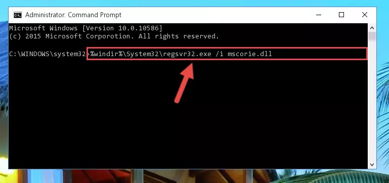 Uninstalling the Mscorie.dll file from the system registry