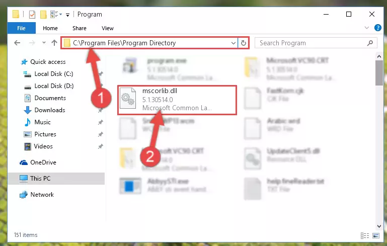 Uninstalling the damaged Mscorlib.dll library's registry from the system (for 64 Bit)
