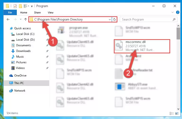 Choosing the Mscormmc.dll library