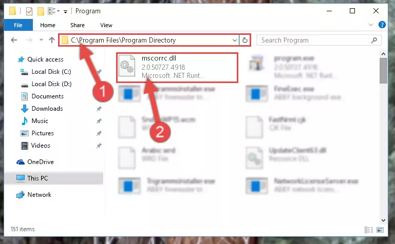 Uninstalling the broken registry of the Mscorrc.dll library from the Windows Registry Editor (for 64 Bit)