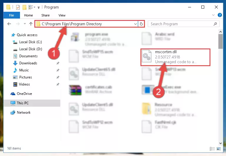 Choosing the Mscortim.dll library