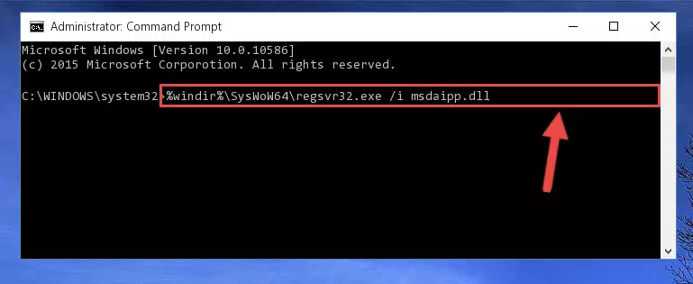 Cleaning the problematic registry of the Msdaipp.dll library from the Windows Registry Editor