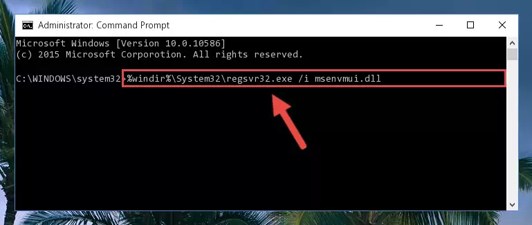 Reregistering the Msenvmui.dll library in the system (for 64 Bit)
