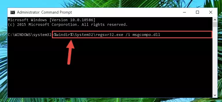 Reregistering the Msgcompo.dll library in the system (for 64 Bit)