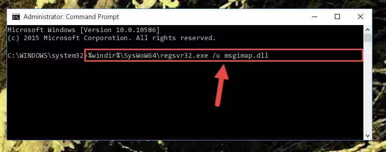 Reregistering the Msgimap.dll library in the system (for 64 Bit)