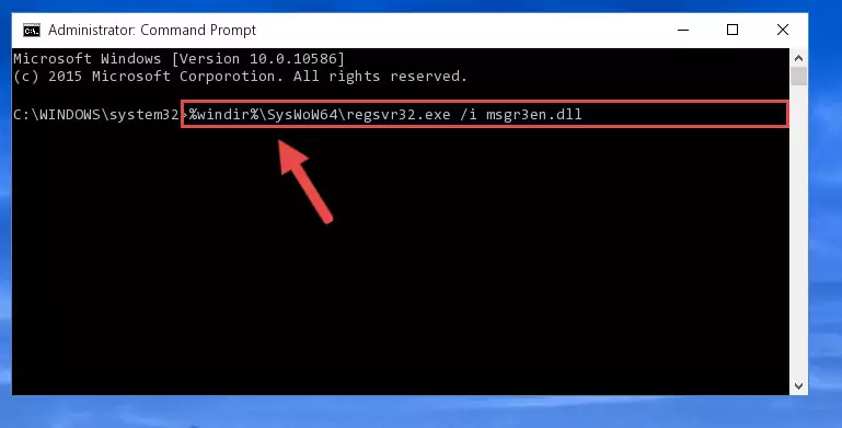 Deleting the damaged registry of the Msgr3en.dll