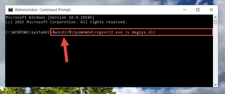 Creating a new registry for the Msgsys.dll file